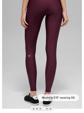 ALO Yoga High-Rise Full-Length Leggings in Plum